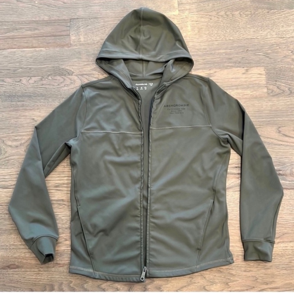Abercrombie & Fitch 15/16 performance Green Hooded Jacket Great Condition